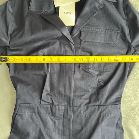 🎯NWT Theory Shirt Jumpsuit Blue Midnight Navy Size 4 - Picture 14 of 16